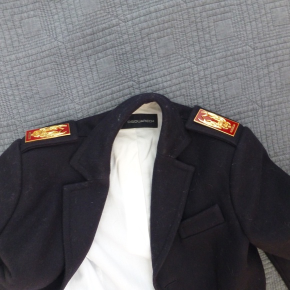 DSQUARED2 Tailored Wool Coat Size 38 Dark Navy - Picture 13 of 13